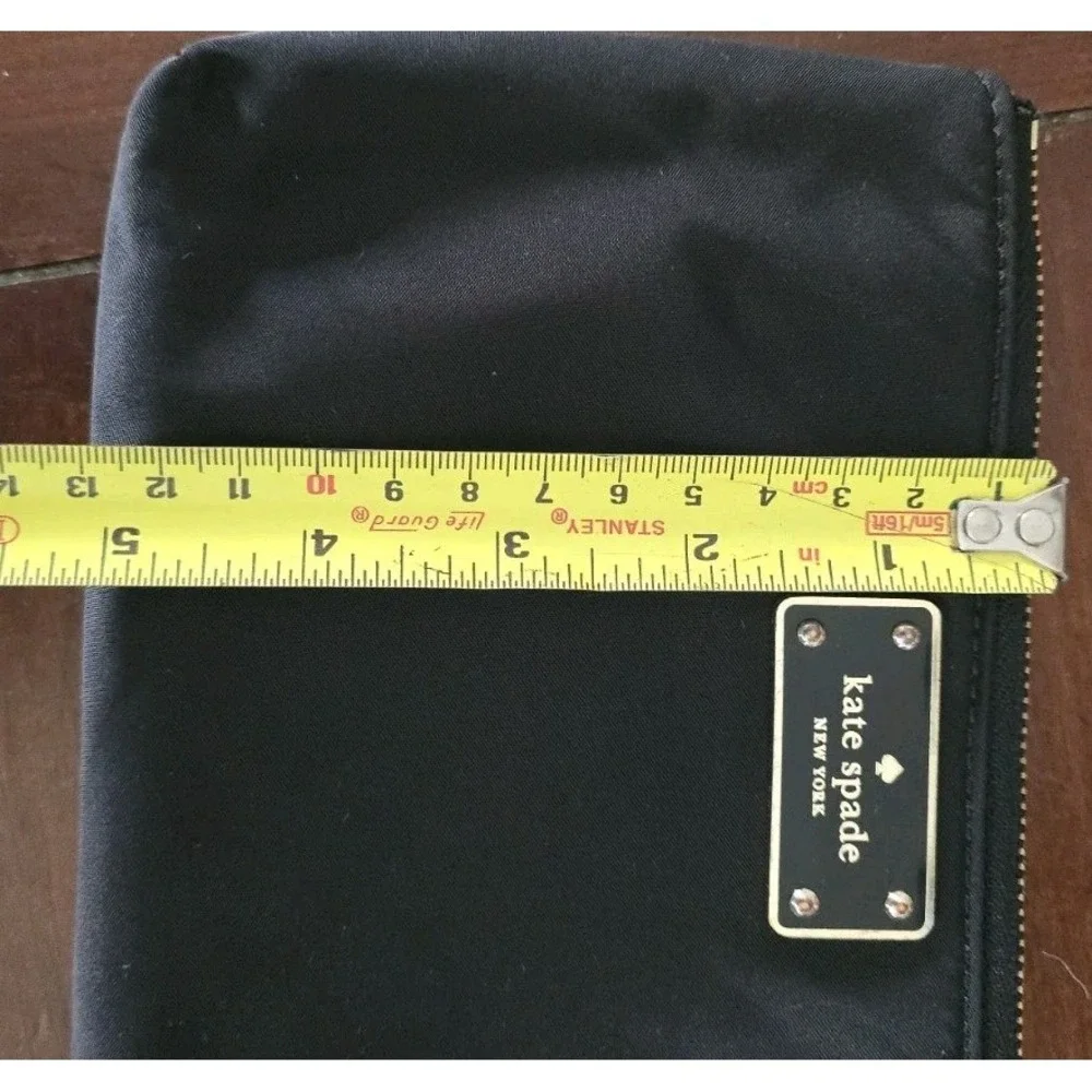 Woman's Kate Spade Nylon Black Double‎ Zip Wallet Pouch Organizer Card Holder